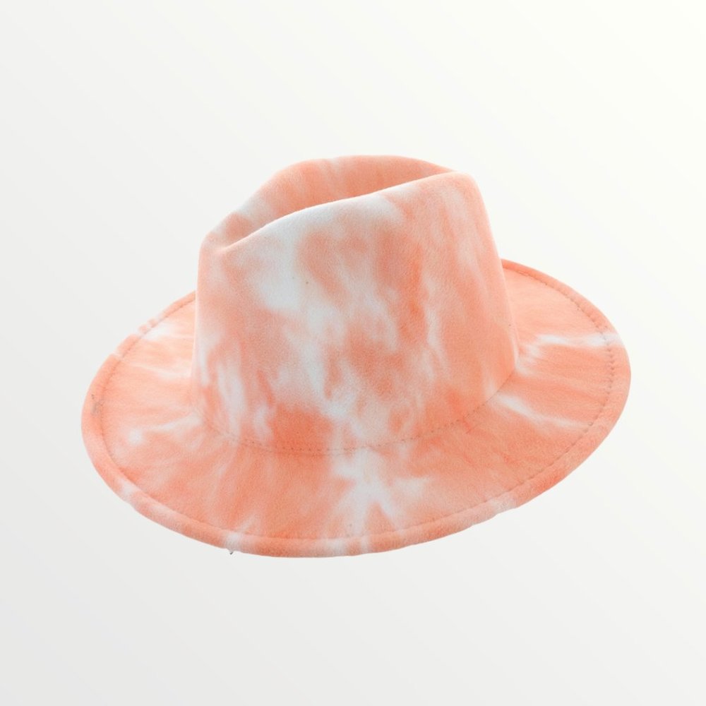 ORANGE TIE DYE PANAMA FEDORA